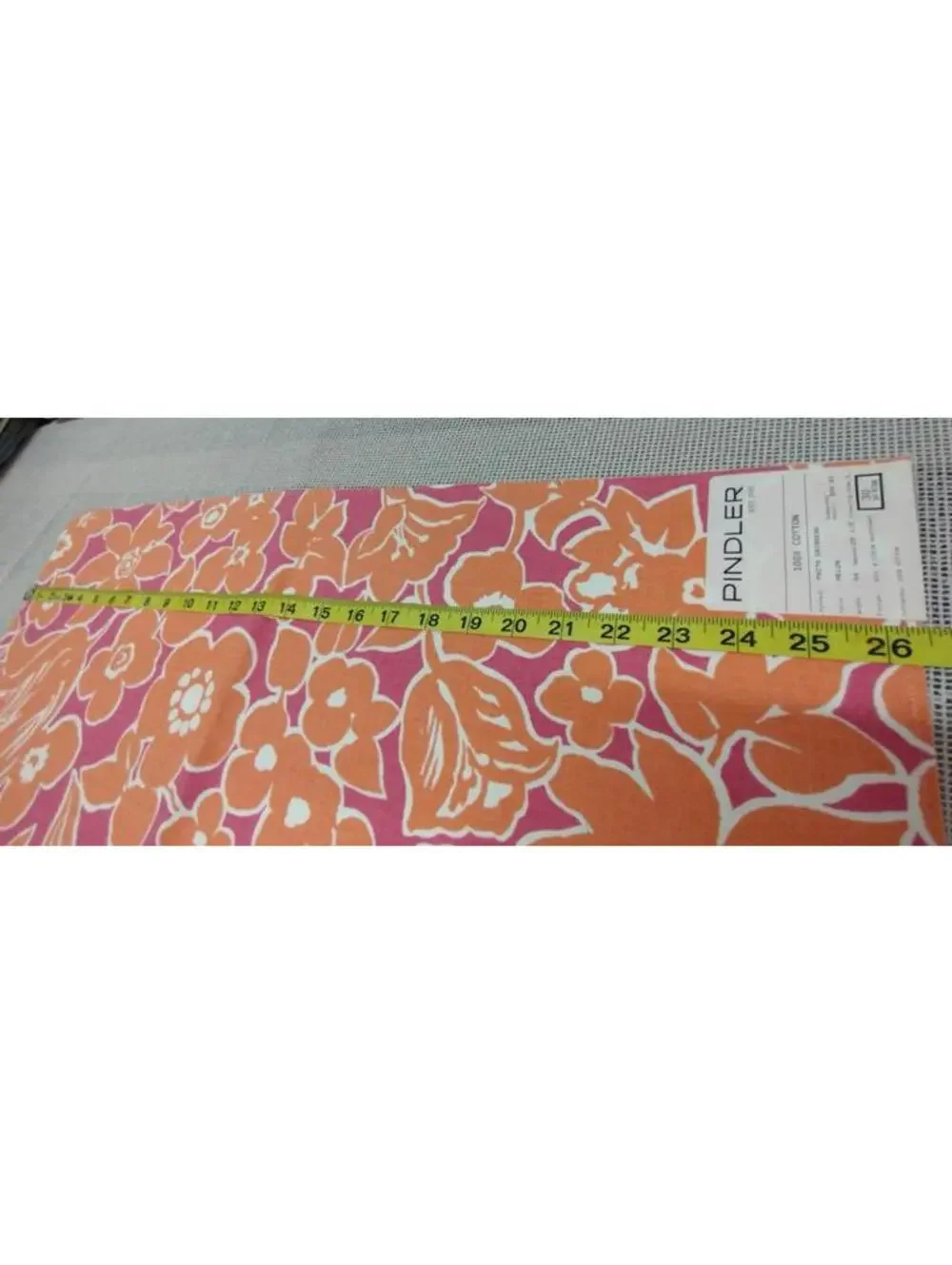 Pindler Chic Floral Orange Tulip Fuchsia Cotton Designer Fabric Sampler 23 x 24